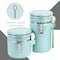 Home Basics 4 Piece Ceramic Canister Set with Wooden Spoons, Turquoise CS47190 - alternate 3